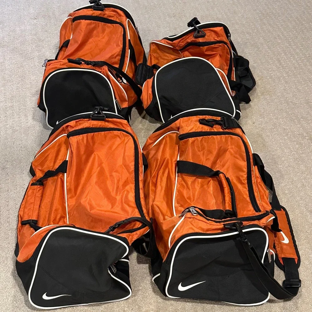 Nike Team Training Duffel Bag Orange Black Gym lot of 4